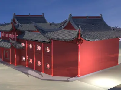 Chinese ancient house 3D model 35