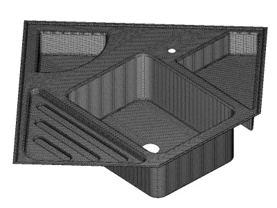 Premium Kitchen Corner Sink 3D print model