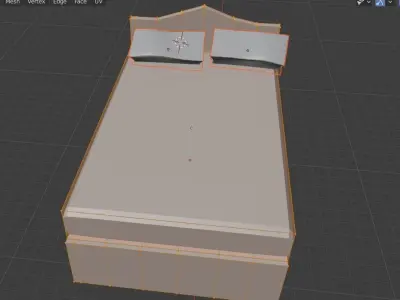 RENDERED BED HIGH QUALITY WITH MATERIALS Free 3D model