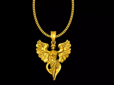 Angel pendant charms - one inch pendant 3D print model