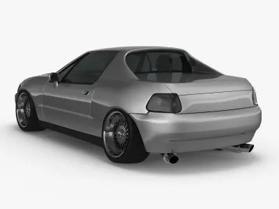 Honda Del Sol Rigged Low-poly 3D model