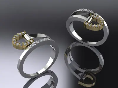 Jewelry Ring Gold 3D print model 13
