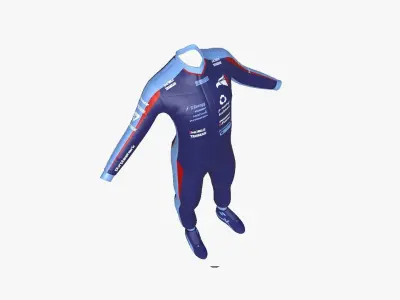 Racing Pilot Uniform A03 Dark Blue - Character Clothing Design Low-poly 3D model