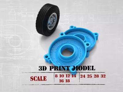 DIY RC Car Trucks Tires Rims and Mold rims 3D print model