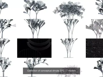 Collection of conceptual shrubs S1C