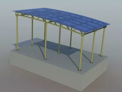 Metal shed var 2 Low-poly 3D model