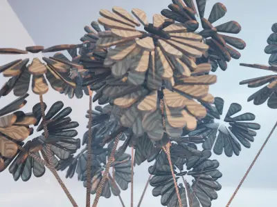 Conceptual shrub S1Bv2 Low-poly 3D model
