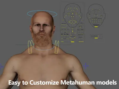 CUSTOM MALE HEAD - BODY MESH FOR METAHUMAN UNREAL ENGINE 5 READY 3D model