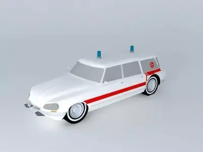 DS Citroen  break ambulance Free 3D model