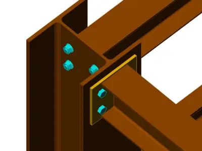Pipe bridge 3 levels 22m long 2800mm wide 6400mm clearance 3D model