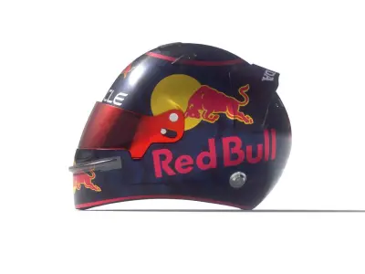 Red Bull F1 Helmet Blue and White - Two Colours 3D model