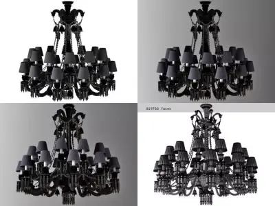 Black Zenith Chandelier 3D model