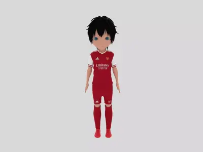 Arsenal Soccer Player Low-poly 3D model