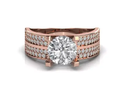 STL 3DM Print Ready Women Diamond Ring Lightweight Printable  3D print model 11