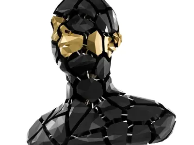 Abstract Sculpture of a Bust Low-poly 3D model