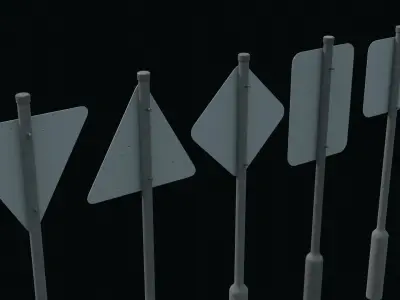 Pack of 10 Roadside billbord Game Ready Free low-poly 3D model