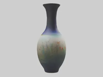 Handpainted vase model Low-poly 3D model