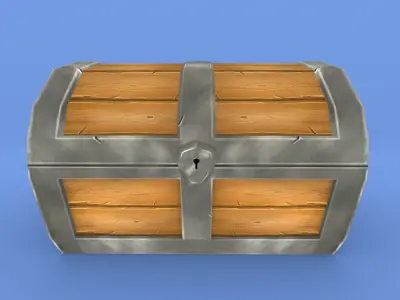 Treasure Chest Hand Painted Free low-poly 3D model