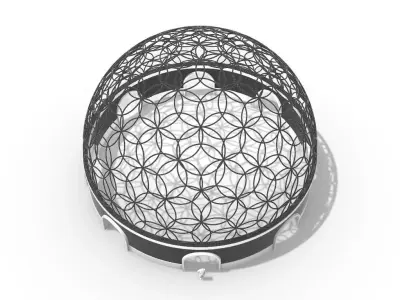 Geodesic Dome Flower of Life Pavilion Architectural Structure  3D model