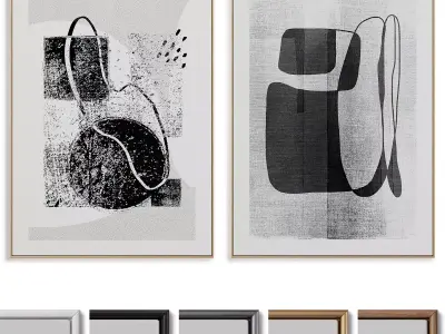 Abstract Painting Frame set 3D model 53