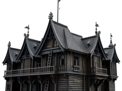 Gothic Mansion model pack Low-poly 3D model