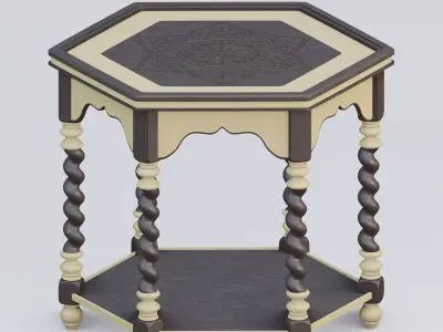 Moroccan twisted nightstand 3D model