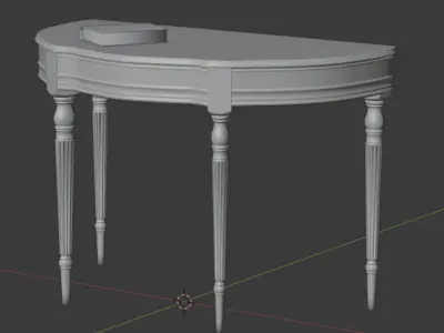 Vintage wooden table in gothic style Low-poly 3D model