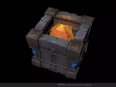 Stylized Fire Pit Low-poly 3D model