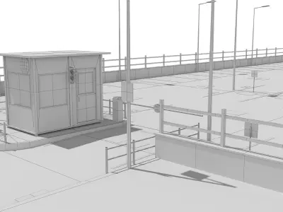 Paking Lot Low-poly 3D model