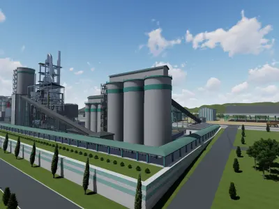 Cement factory 3D model