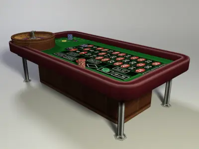 Roulette - Low Poly casino table with roule Low-poly 3D model