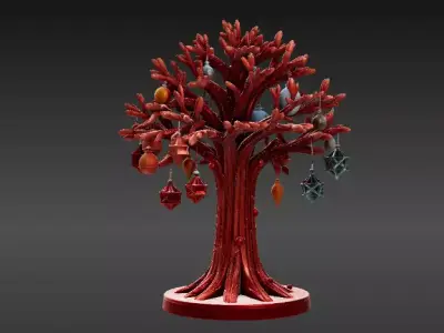 Ornament Tree 3D Model Three Model Pack Hanging Decoration 3D model