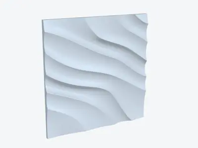 Diagonal Wave 3D Wall Panel 3D model