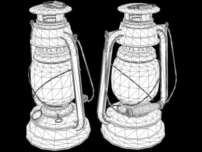 Oil Lanterns PBR Low-poly 3D model