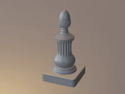 Pine cone column finial 3D print model
