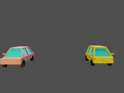 car pack Low-poly 3D model