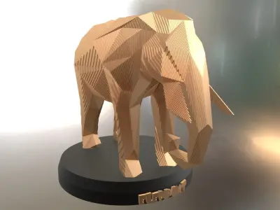 Parametric Elephant Low-poly 3D model