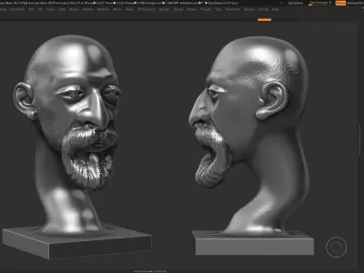 human head modern sculpture 3d print model 86 3D print model