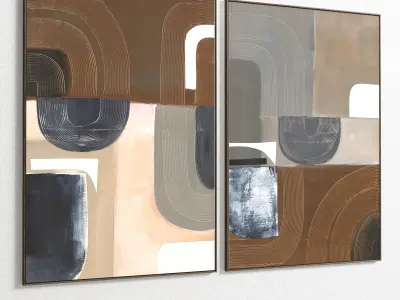 Plaster Two Photo Frame 97 Low-poly 3D model