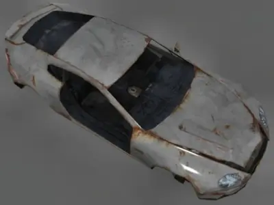 Wrecked Aston Martin DB7 Low-poly 3D model