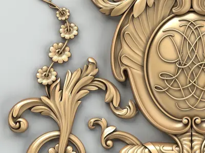 Carved decor central 007 3D model