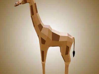 Giraffe Low-poly 3D model 7