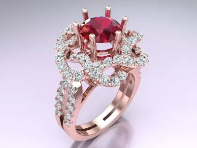 Diamond Ring - Womens Rings - N3997 3D print model