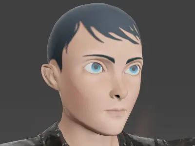 biker man plus bike 3D model