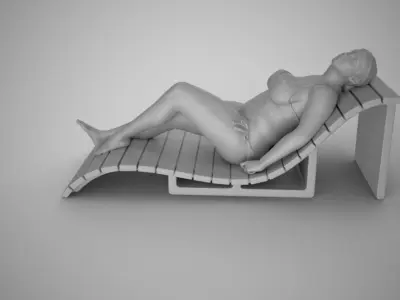 Woman on the Sunbed 3D print model