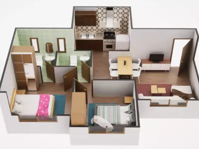 3D Floor Plan Model 23 3D model