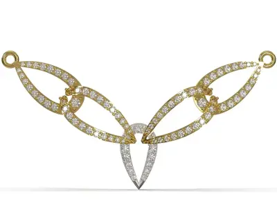 Collar Two Tone Paved Oval Chain Motif 3dm stl model jp0368 3D print model