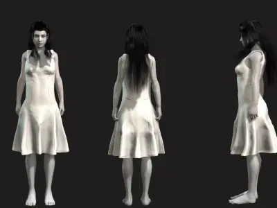 Horror Girl non rig Low-poly 3D model