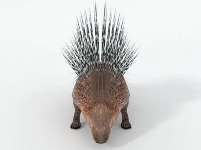 Porcupine chair Low-poly 3D model
