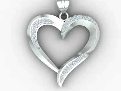 Heart pendant 02 3D print model